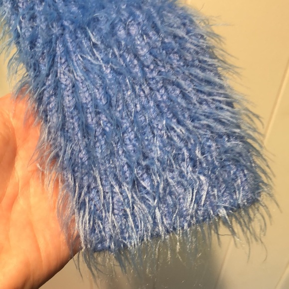 H&M Divided fuzzy soft stretchy cornflower blue semi crop sweater S - Picture 3 of 6